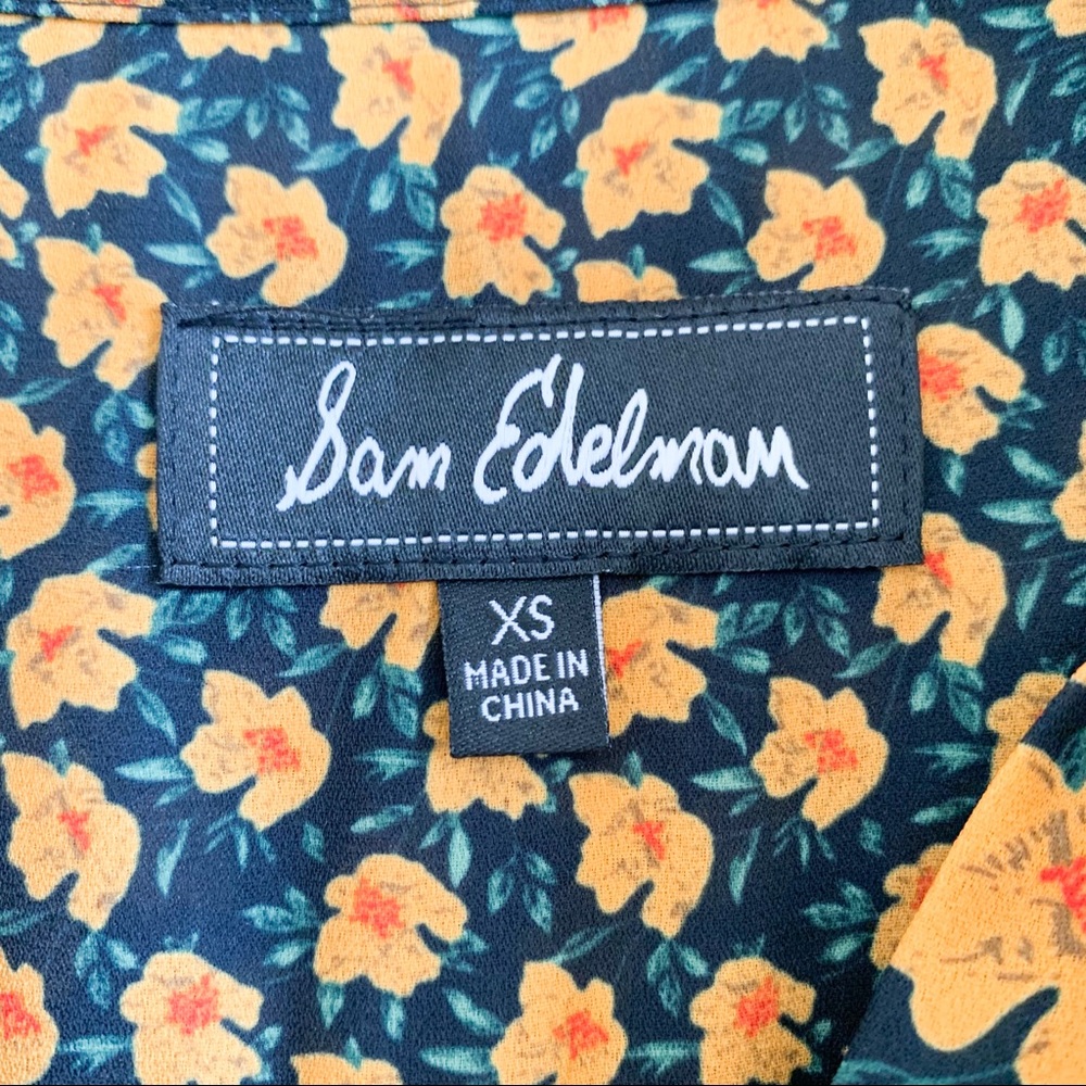 SAM EDELMAN Printed Smocked Tie Neck Dress - Picture 5 of 6